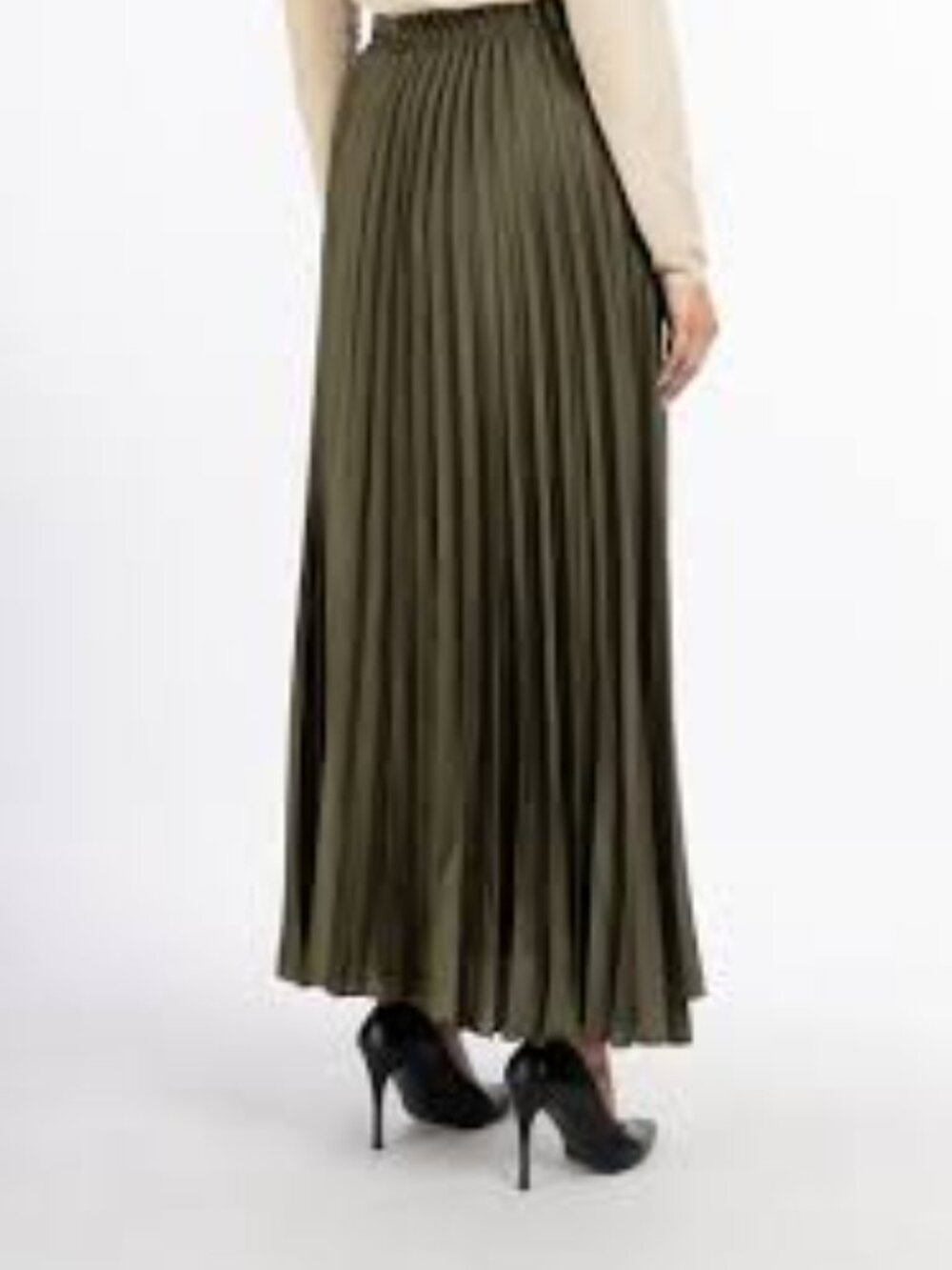 Banana Republic Olive Pleated Maxi Skirt